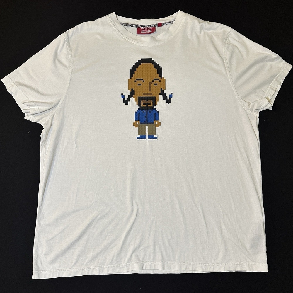 Mostly Heard Rarely Seen 8-Bit Snoop Dogg T Shirt Mens XXL White 3D Graphic‎ Tee